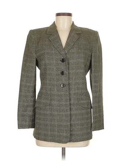 Pre-owned Jones New York Wool Blazer Jacket In Green