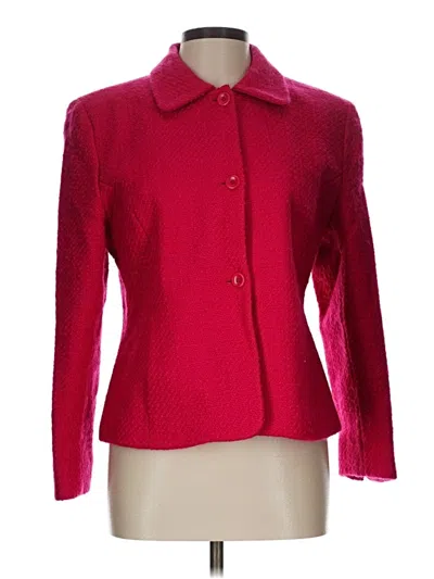 Pre-owned Jones New York Wool Blazer Jacket In Red