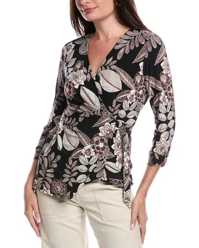 Jones New York Wrap Top In Black