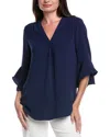 Jones New York Y-neck Blouse In Blue