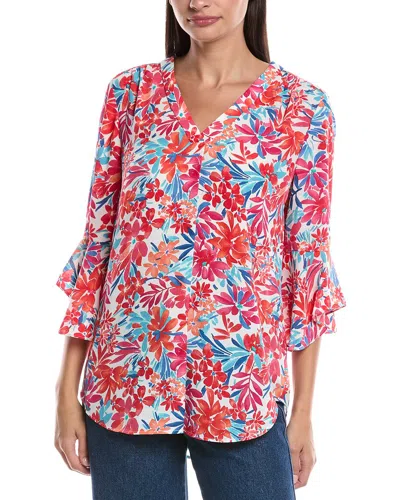 Jones New York Y-neck Blouse In Orange