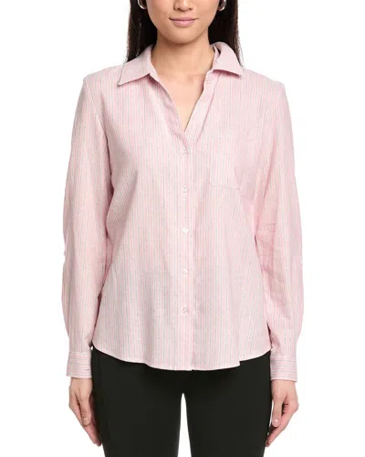 Jones New York Y-neck Button Front Tunic In Blue