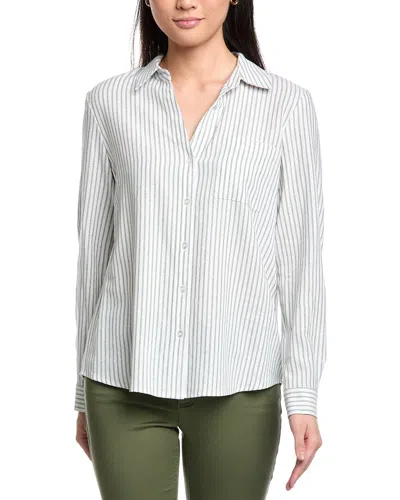 Jones New York Y-neck Button Front Tunic In Blue