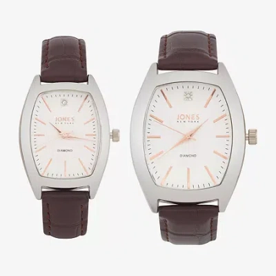 Jones Ny Unisex Adult Brown Strap Watch M0024s-42-b16