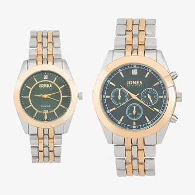 Jones Ny Unisex Adult Chronograph Two Tone Bracelet Watch M0022s-42-x34 In Gold