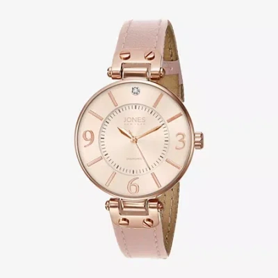 Jones Ny Womens Pink Strap Watch 12631r-42-c12 In Gold