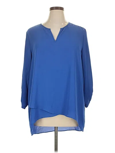Pre-owned Jones Studio 3/4 Sleeve Blouse In Blue