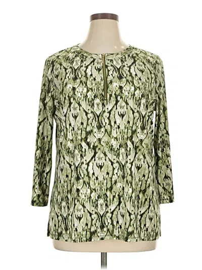 Pre-owned Jones Studio 3/4 Sleeve Blouse In Green