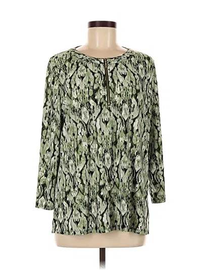 Pre-owned Jones Studio 3/4 Sleeve Blouse In Green