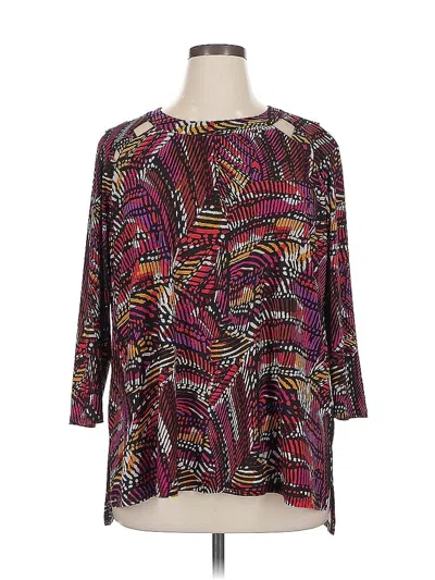 Pre-owned Jones Studio 3/4 Sleeve Blouse In Purple