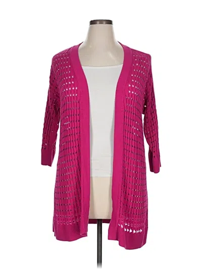 Pre-owned Jones Studio Cardigan Sweater In Pink