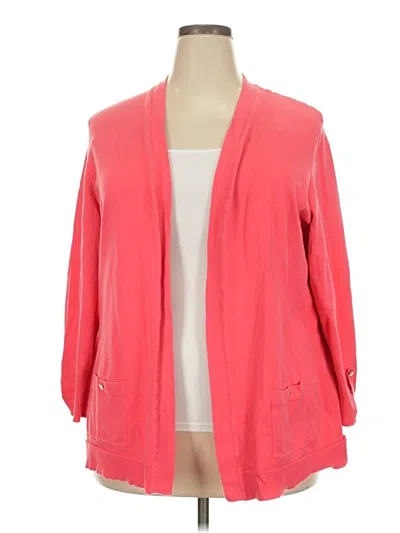Pre-owned Jones Studio Cardigan Sweater In Pink
