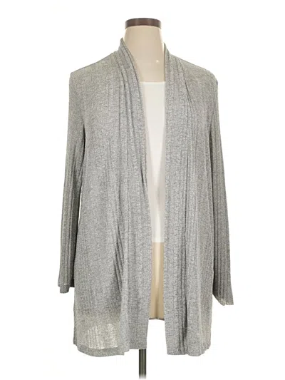 Pre-owned Jones Studio Cardigan Sweater In Silver