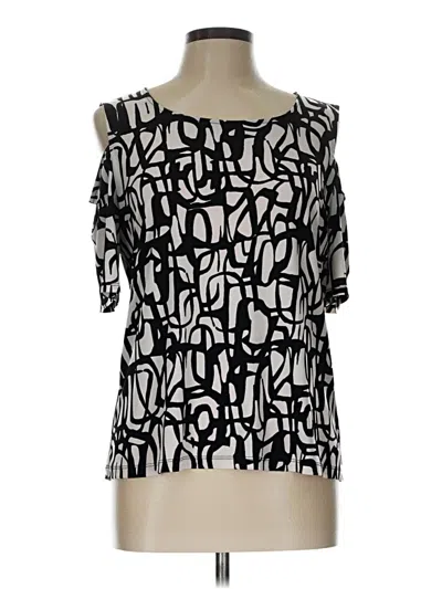 Pre-owned Jones Studio Short Sleeve Blouse In Silver