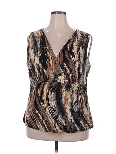 Pre-owned Jones Studio Sleeveless Blouse In Brown