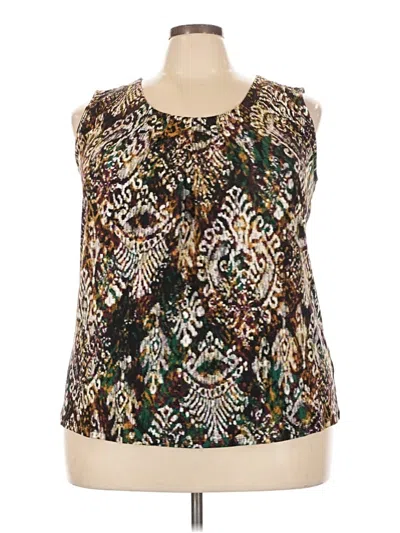 Pre-owned Jones Studio Sleeveless Blouse In Brown