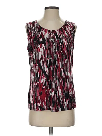 Pre-owned Jones Studio Sleeveless Blouse In Burgundy