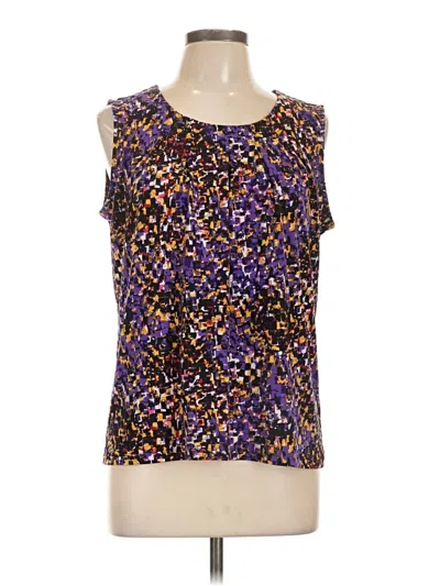 Pre-owned Jones Studio Sleeveless Blouse In Purple