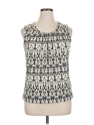 Pre-owned Jones Studio Sleeveless Blouse In Silver