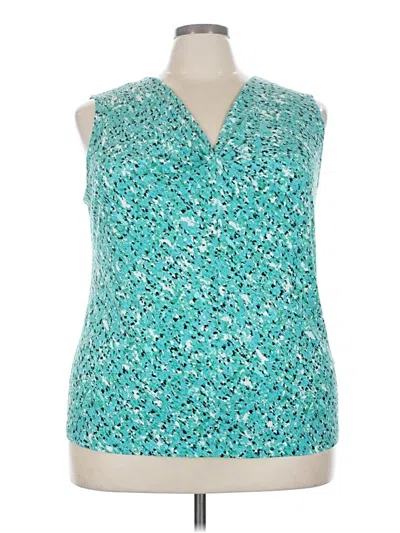 Pre-owned Jones Studio Sleeveless Blouse In Teal