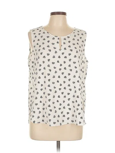 Pre-owned Jones Studio Sleeveless Blouse In White