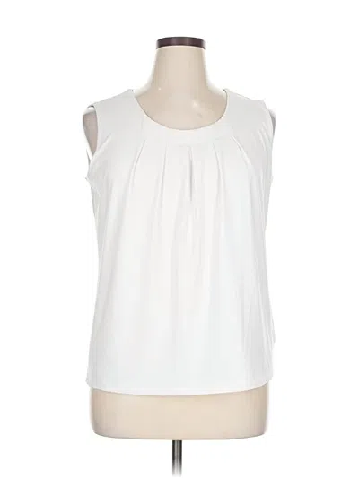 Pre-owned Jones Studio Sleeveless Blouse In White