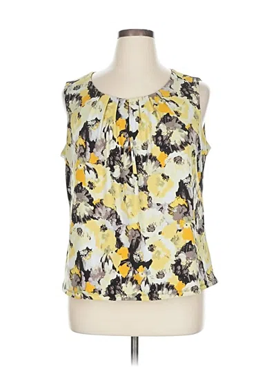Pre-owned Jones Studio Sleeveless Blouse In Yellow