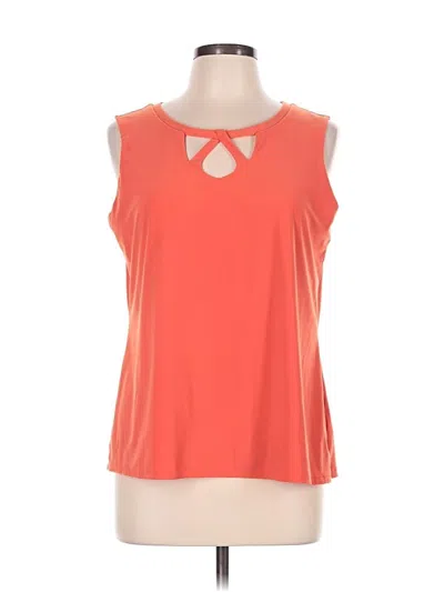 Pre-owned Jones Studio Sleeveless Top Orange Keyhole Neckline Tops