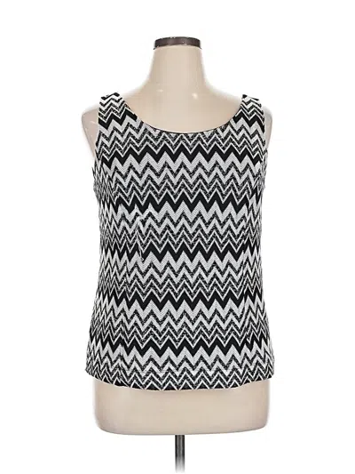 Pre-owned Jones Studio Tank Top Black Chevron/herringbone Pattern Strapless Neckline Tops