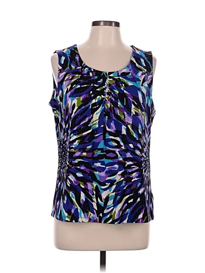 Pre-owned Jones Studio Tank Top Purple Halter Neckline Tops