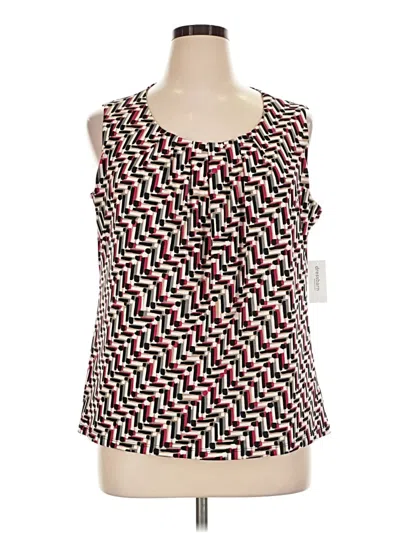 Jones Studio Tank Top Red Square Neckline Tops