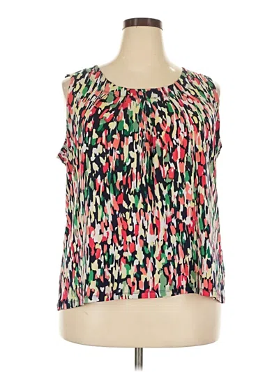 Pre-owned Jones Studio Tank Top Red Tie Neck Tops