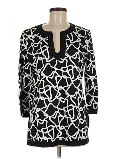 Pre-owned Jones Wear 3/4 Sleeve Blouse In Black