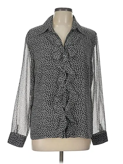 Pre-owned Jones Wear Long Sleeve Blouse In Black