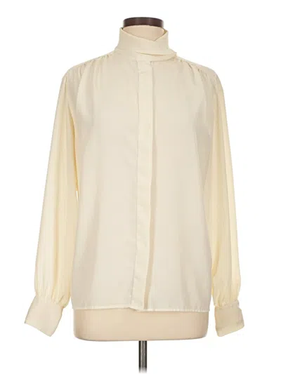 Pre-owned Jones Wear Long Sleeve Blouse In White