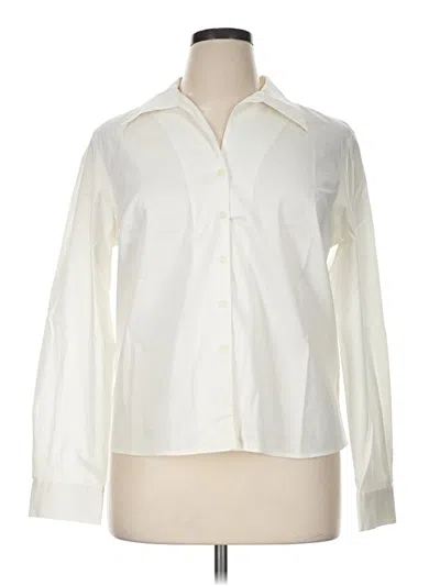 Pre-owned Jones Wear Long Sleeve Button Down Shirt In Ivory
