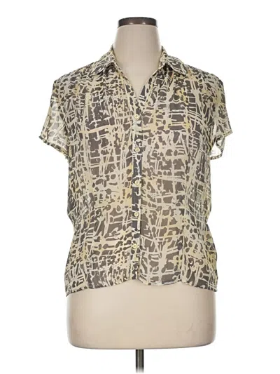 Pre-owned Jones Wear Short Sleeve Blouse In Ivory