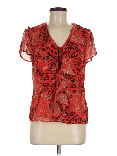 Pre-owned Jones Wear Short Sleeve Blouse In Red