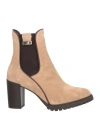 Joni Woman Ankle Boots Sand Size 8 Leather In Animal Print