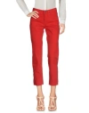 Jonny-q Woman Pants Red Size 33 Cotton, Elastane