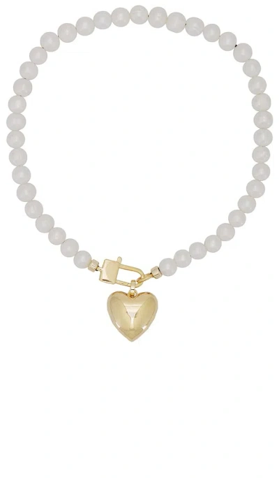Joolz By Martha Calvo Heart Pearl Necklace In 金色