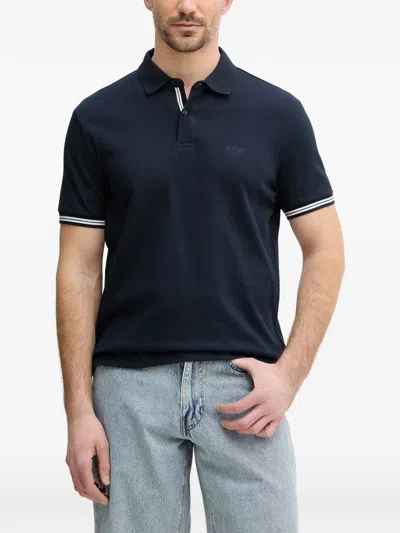Joop Amare Logo-embroidered Polo Shirt In Blue
