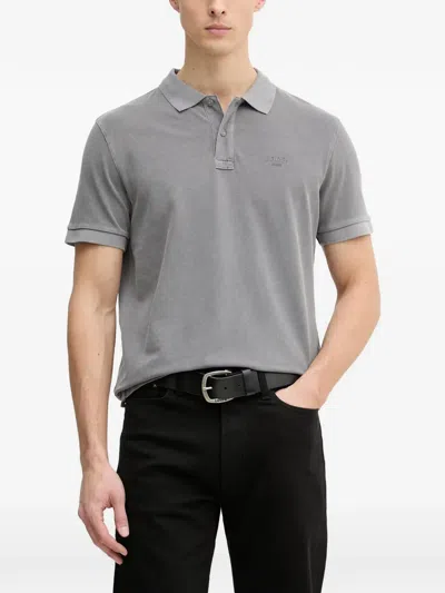 Joop Ambrosian Logo-embroidered Polo Shirt In Gray