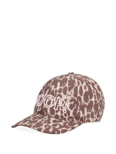 Joop Anahi Leopard-print Logo-embroidered Cap In Brown