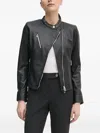 Joop Asymmetrical Leather Jacket In Black