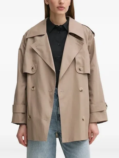 Joop Belted Double-breasted Trench Coat In Gray