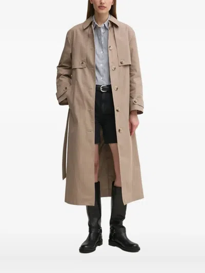Joop Belted Double-breasted Trench Coat In Gray