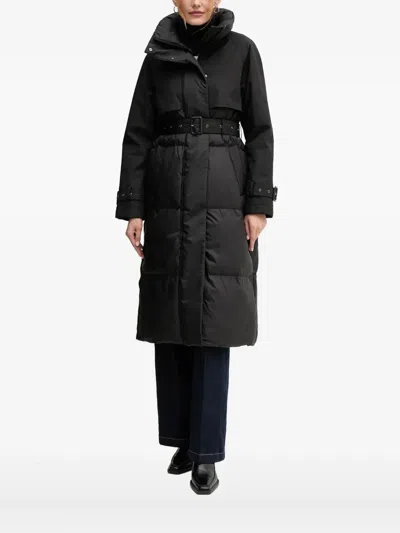 Joop Belted Padded Coat In Black