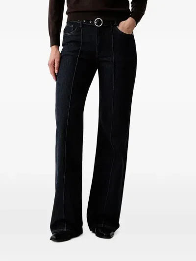Joop Belted Pin-tucked Jeans In Blue