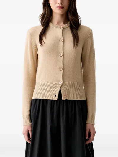 Joop Buttoned Ribbed-trim Cardigan In Brown